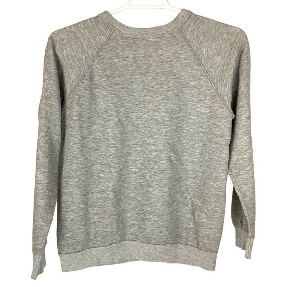 Needlepoint Sampler Sweatshirt Size Small Gray Heather Pullover Cotton Blend Vtg - Picture 3 of 4